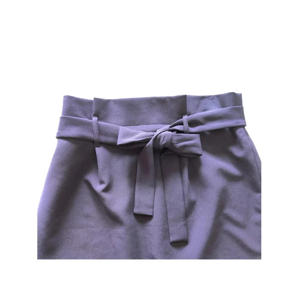 Liz Claiborne Career Paperbag Skirt Belted Knee Length Navy Office Size 6 - Picture 2 of 6